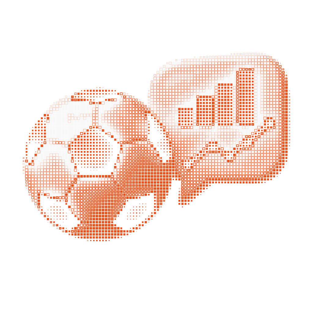 Illustrazione a quadratini: un pallone da calcio e un fumetto con un grafico.